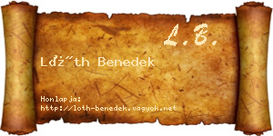 Lóth Benedek névjegykártya