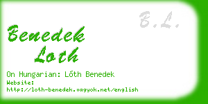 benedek loth business card