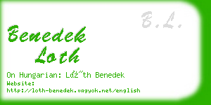 benedek loth business card